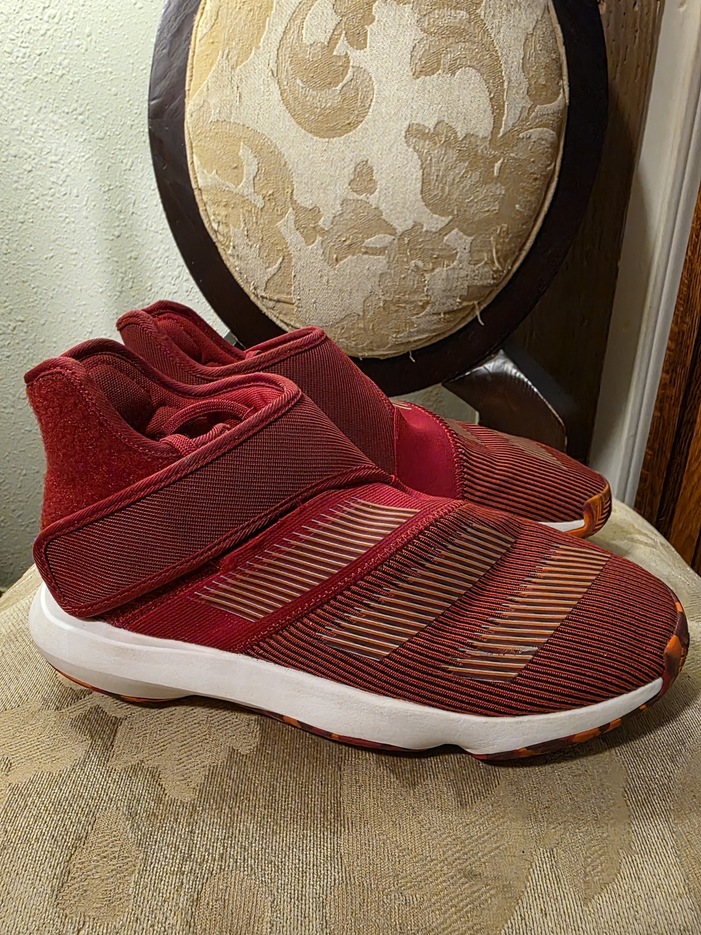 adidas Men's Slip-On Sneakers in Red with White Midsole